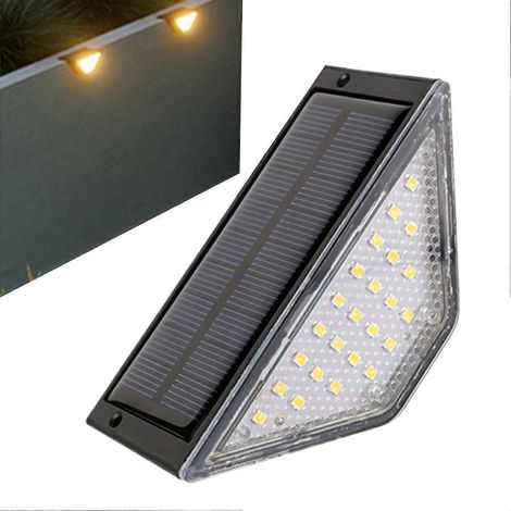Solar-Terrassenleuchten mit 24 hellen LEDs, IP65 wasserdicht, solarbetrieben für Zaun, Terrasse, Weg und Garten
