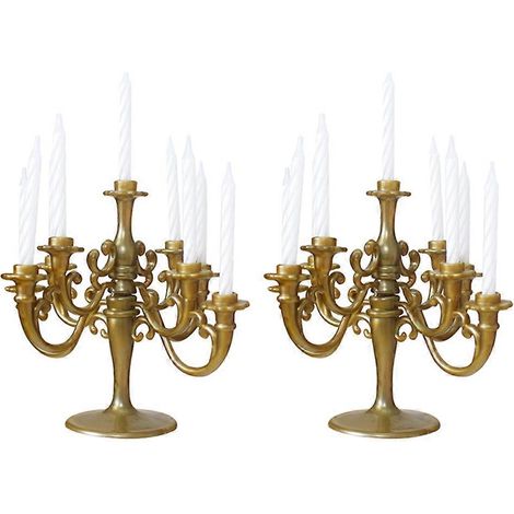 Lot de 2 supports de bougies coniques pour mariage, chandeliers, bougeoirs (1/5)