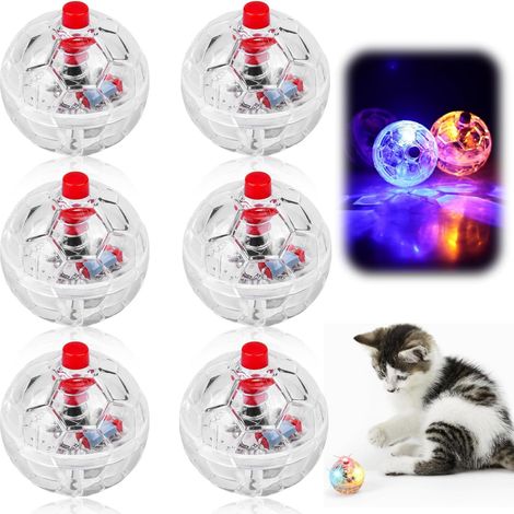 Lot de 6 balles lumineuses interactives pour animaux de compagnie (1/5)