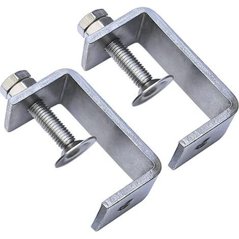 Hochleistungs-Edelstahlklemmen, 2-teiliges C-Klemmen-Set, 65 mm Hochleistungs-C-Klemme, Holzbearbeitungsklemme, für Heimwerkerarbeiten, Schweißen, Schreinerei, silberfarben (1/5)
