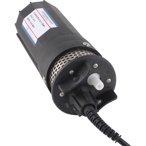 Pompe submersible solaire DC 24V noire pour puits profond, débit 6,5L, hauteur de refoulement 70m, irrigation bassin (1/5)