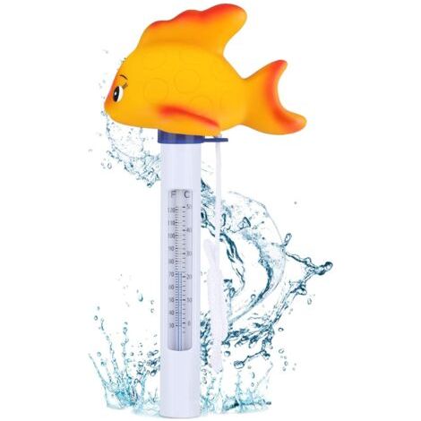 Thermomètre de Piscine, Thermomètre Facile à Lire Grande Taille avec Corde, Thermomètre Flottant pour Piscines Extérieures et Intérieures, Spas et Bains à Remous (1/5)