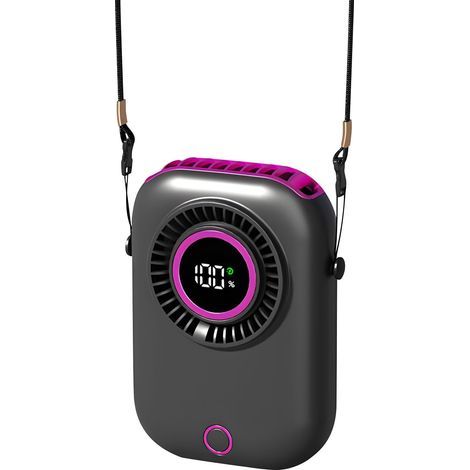 mini ventilateur portable,8000 mAh grande batterie,Port au cou et taille,Moteur silencieux,5e vitesse,Sortir et travailler,gris (1/4)
