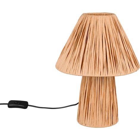 Lampe de chevet Lampe de table papier brun Lampe de table 2 flammes Lampe de chambre à coucher Lampe de lecture, 2x E14, DxH 24 x 31 cm (1/5)