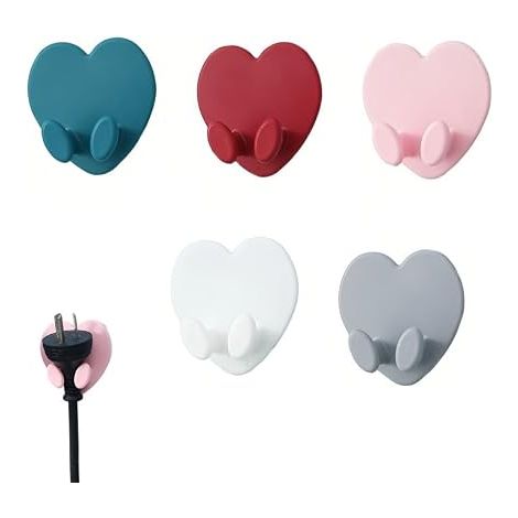 Fermacavi, sistema di gestione cavi (5 pezzi), supporto per cavi da scrivania, organizer per cavi in silicone, accessori da scrivania per caricabatterie/cuffie/telefoni - AquaForge (1/5)