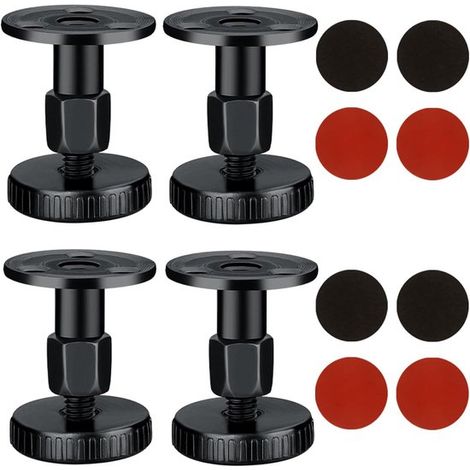 Juego de 4 piezas, topes ajustables para cabecero, colchón con amortiguación de vibraciones, reducción de ruido, fácil instalación, incluye protectores de muebles y tornillos (47-66 mm). (1/5)