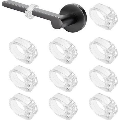 (Transparente) ovale Türstopper – Transparent – PVC – Türgriffschutz (1/4)