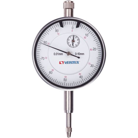 Comparateur boitier acier diamètre 60 mm plage de mesure 0-10 mm échelle 0,01 mm Vertex VDI-1 (1/2)