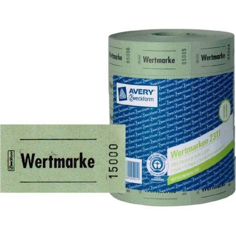 5x Rolle Wert-Marke 57x30mm Grün 5000 Abrisse (1/3)