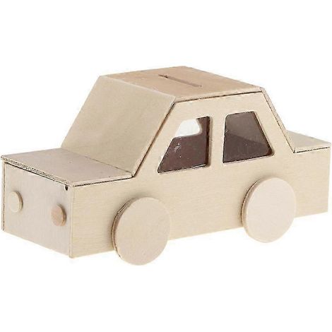 Porte-stylo inachevé, organisateur de bureau fait main, fournitures scolaires et de bureau, stylo en MDF, jouets à monter soi-même pour enfants-14.8x5.5x6.5cm Car (1/5)