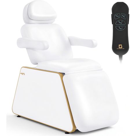 BarberPub Kosmetikliege Elektrisch mit 2 Motoren, Kopfstütze 16 cm ausziehbar, 180° Drehbare Armlehnen, Massageliege 80cm breit, Tattoo Liege für SPA Salon 0739 (1/5)