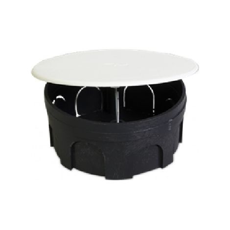 Caja de conexión redonda 40×80 con tapa garra metálica C18GM Blanco
