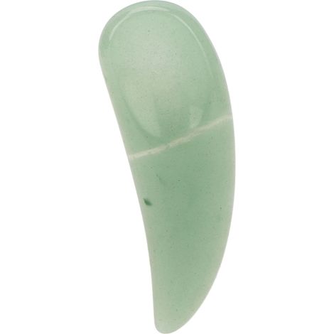 Spátule cosmétique incurvée en jadéite vert, mini cuillère pour crème contour des yeux, outil de soin Gua Sha. (1/5)