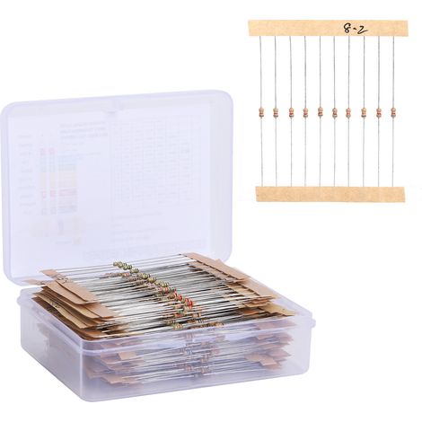 640 Pièces Résistances Film Carbone 64 Valeurs Différentes, Kit Électronique 1Ω-10MΩ pour DIY et Projets Électroniques (1/5)