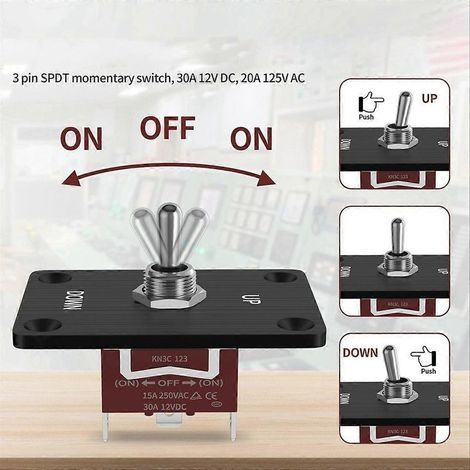 Interrupteur à bascule momentané 30 A 12 V (ON)/OFF/(ON) pour commande de moteur de camping-car (1/5)