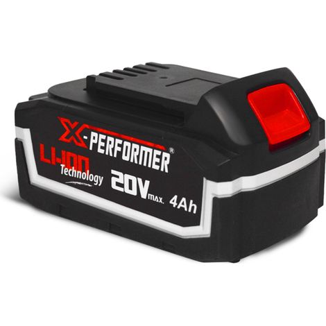 Batterie lithium 20V 4Ah – Compatible outils X-Performer – Temps de charge 2H – Témoin de charge intégré
