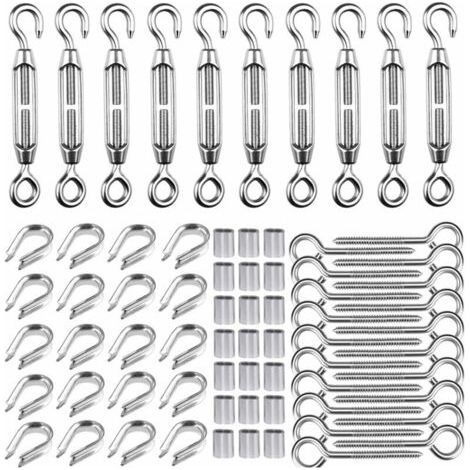 M5 Kabelspanner aus Edelstahl 304 – 10er-Pack – Drehmechanismus für präzises Spannen – Witterungsbeständig – 16 Zoll