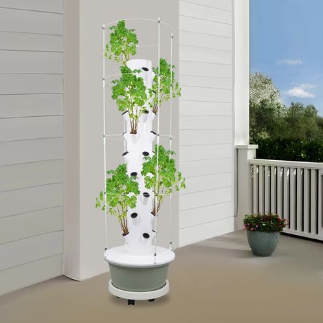Système de culture hydroponique 36 trous, tour hydroponique de jardin intelligente, Kit de culture aéroponique pour herbes, fruits et légumes Avec Pompe submersible, Minuterie à boucle
