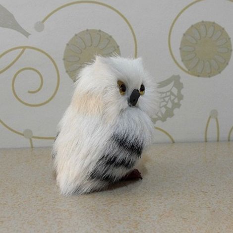 Dekorative Mini-Eule (weiß), Geschenkidee für Weihnachten und Neujahr (1/5)