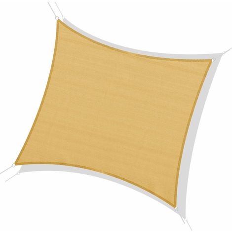 Voile d'ombrage rectangulaire 3 x 3 m polyéthylène haute densité protection UV sable