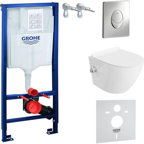 GROHE WC Set mit Vorwandelement, Wand-WC und Spülknopf (1/5)