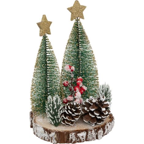 Tischbaum Komposition auf Rundholz 21cm - Feeric lights & christmas
