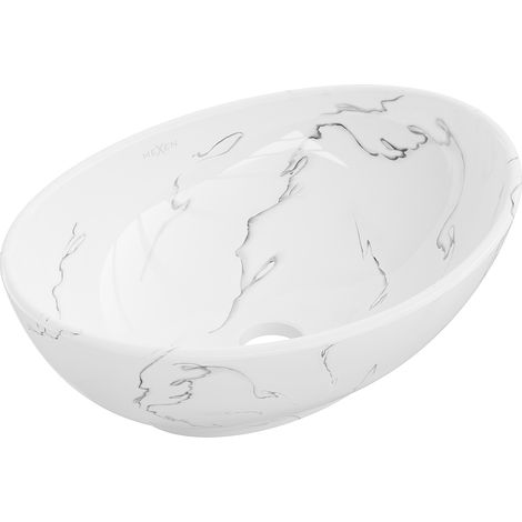 Mexen Elza lavabo de sobreponer 40 x 33 cm, piedra blanca - 21014081 (1/3)