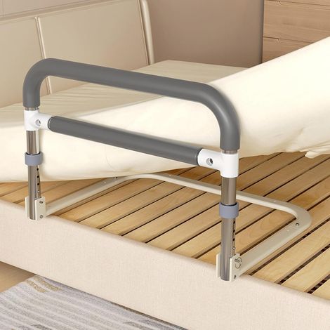 Lit d'aide au redressement pour personnes âgées, protection anti-chute, pliable, poignée de lit, quatre hauteurs réglables, pour support de tablette, matelas à ressorts ensachés, lits (1/5)
