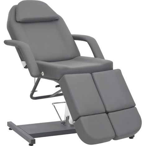 Fauteuil cosmétique, similicuir, gris, 180 x 62 x 78 cm