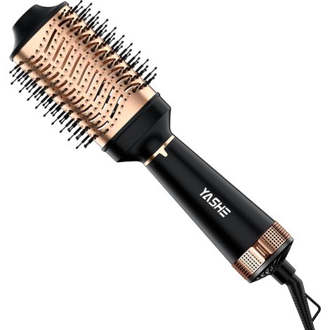YASHE Brosse soufflante RW2007, 1200 W, 4-en-1, céramique ionique, noire