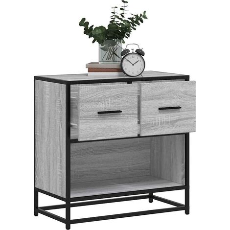 Nachttisch Grau Sonoma 60x31x60 cm Holzwerkstoff und Metall