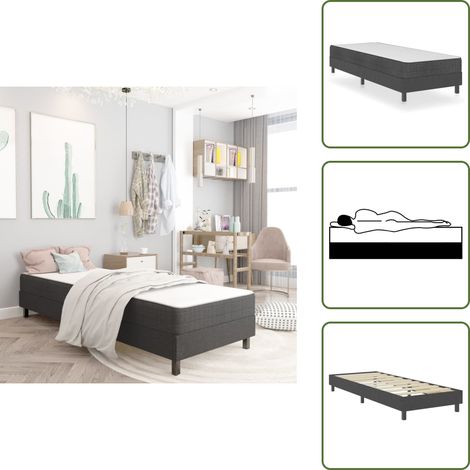 Boxspringbett Dunkelgrau Stoff 100x200 cm - Boxspringbett - Doppelbett - Bettrahmen - Schlafsystem - Liegekomfort (1/5)
