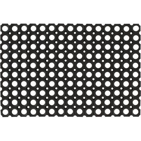 Lot de 5 tapis en caoutchouc intérieur extérieur antidérapants 40 x 60 cm finition mate en caoutchouc noir (1/5)