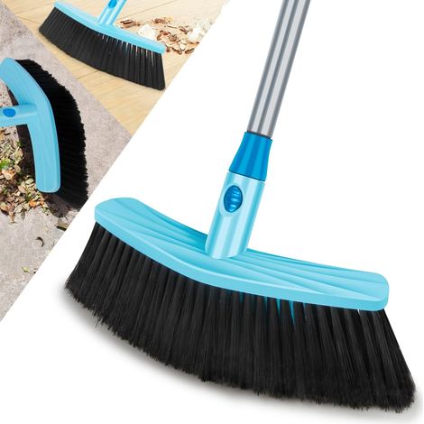 Brosse de balayage d'intérieur avec long manche, brosse de sol d'intérieur avec poils denses et doux, parfaite pour balayer la pièce, le bureau, la cuisine (1/5)