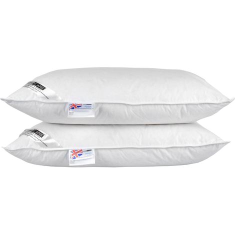 HOMESCAPES White Duck Feather and Down Pillow Pair