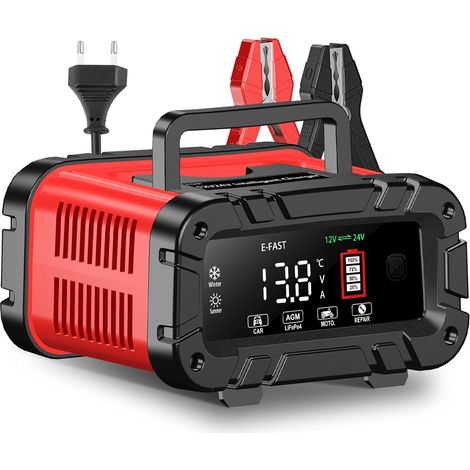 20A Chargeur de Batterie Voiture 12V/24V Intelligent avec Écran LCD pour Voiture Moto Camion, LiFePO4, AGM, Gel, Wet (1/5)