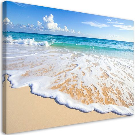 Quadro su tela, Spiaggia tropicale con mare turchese - 60x40 (1/2)