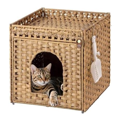Maison Chat, Armoire, Cache-Litiere, Vannerie, Main, Repos, Nourriture, Litiere, Animal, Compagnie (1/5)