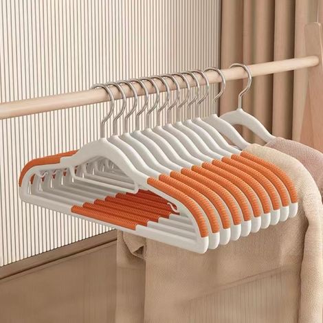 Cintre double usage humide et sec antidérapant et non marquant étendoir à linge résistant aux épaules 10 pièces (1/5)
