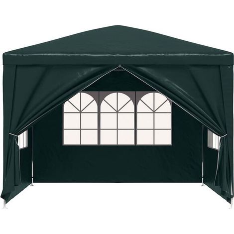 Tente de réception verte 3 x 3 m – Chapiteau d'événement pour jardin, fête, terrasse et extérieur (1/5)