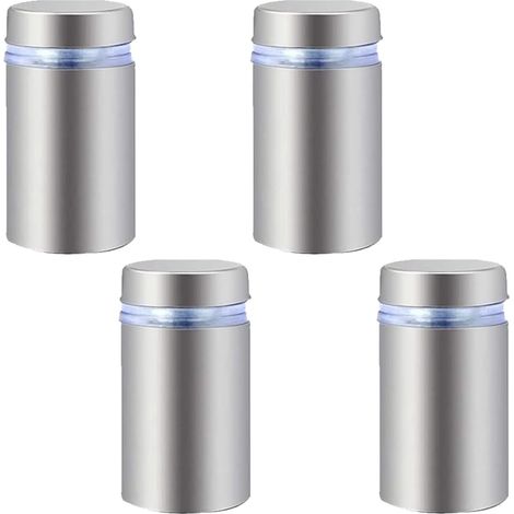 4pcs Entretoise de Verre Argent - Supports de Panneaux, Support Vis, Acier Inoxydable Vis, Support D'entretoise en Verre À Vis pour Le Montage Et La Fixation du Verre (1/5)