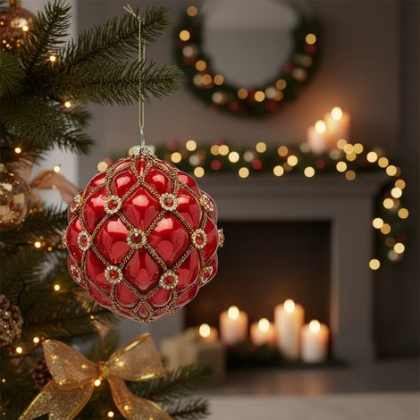 EDG Enzo De Gasperi Pallina di Natale Capitonné Green Ø10 cm – 1 Pezzo Assortito (1/5)