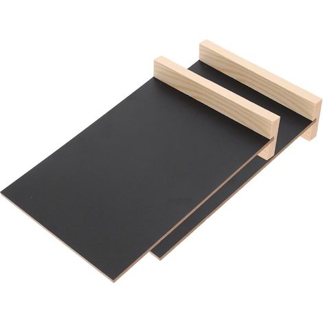 Lot de 2 Sets de Sets de Panneaux Tableau Noir de Table en Bois avec Support, Ardoises Rectangulaires Effaçables, Décor Bar et Hôtel Élégant, Style Rustique (1/5)