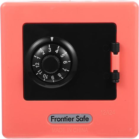 Tirelire jouet Mini coffre-fort électronique pour micro-jouets, tirelire numérique pour petits jouets, compteuse de pièces, rouge, miniature en plastique, combinaison pour enfant