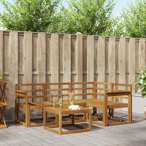 Outdoor-Sofagarnitur 5 pcs Natur Massivholz Akazie (1/5)
