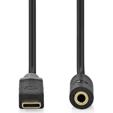 Adaptador usb c usb 20 usb c macho hembra de 35 mm 100m redondo chapado en oro pvc negro caja
