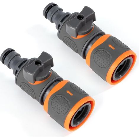 Vanne de Régulation, 2 Pièces Connecteur de Raccord Tuyau D'arrosage, Soupape D'arrêt Raccords Rapide Adaptateur Robinet Valve Switch Arrosage de Jardin Pelouses (1/5)
