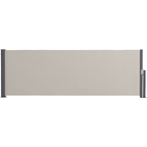 Store latéral extensible 300x100 cm brise-vue protection UV coupe-vent polyester gris clair