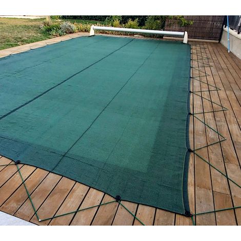 Oviala – Filet de protection piscine 8 x 16 m – Filtrant anti-salissures – Grammage 96 g/m² – Connecteurs pont inclus – Durabilité 5 ans (1/5)