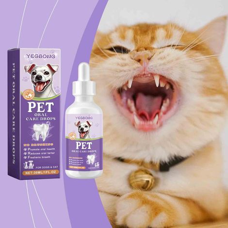 Gouttes rafraîchissantes pour l'haleine des animaux - nettoient en douceur les dents et la bouche des animaux, rafraîchissent l'haleine - 30 ml (1/5)